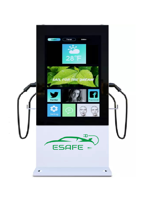 Станция быстрой зарядки электромобилей постоянного тока с 43-дюймовым рекламным экраном для клиентов из Бразилии